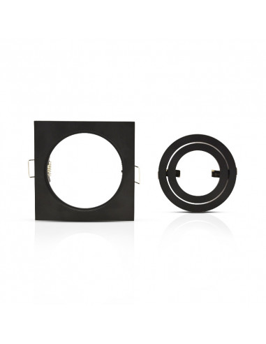 COLLERETTE CARRE DECLIPS SUPPORT DE SPOT 88 X 88MM ALU NOIR MIIDEX VISION-EL 77121