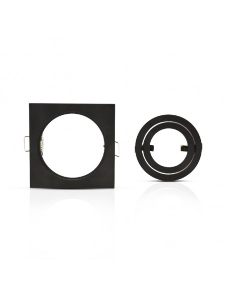 COLLERETTE CARRE DECLIPS SUPPORT DE SPOT 88 X 88MM ALU NOIR MIIDEX VISION-EL 77121