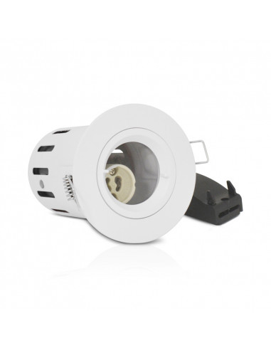 SUPPORT SPOT BBC DIAM 90MM BLC FIXE AJOURÉ IP65 + DOUILLE AUTOMATIQUE MIIDEX VISION-EL 77181
