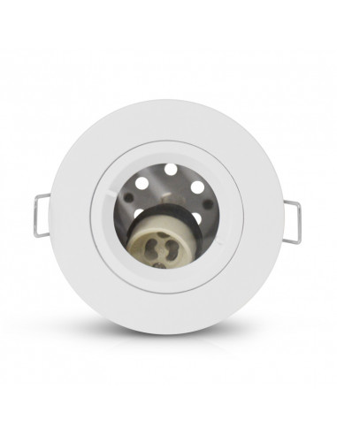 SUPPORT SPOT BBC DIAM 90MM BLC FIXE AJOURÉ IP65 + DOUILLE AUTOMATIQUE MIIDEX VISION-EL 77181