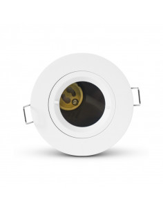 Support Spot plafond BBC Rond Blanc Fixe avec douille automatique Ø90 mm IP65 MIIDEX VISION-EL 77184 2