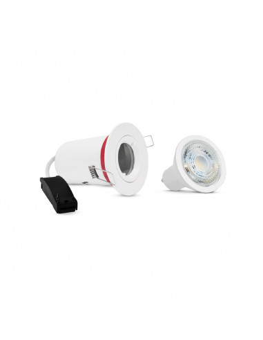 KIT BBC 6W SUPPORT SPOT BBC ROND BLC FIXE + GU10 DIM 3000K MIIDEX VISION-EL 77187