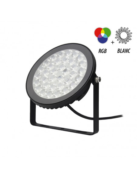 TOURNESOL PROJECTEUR RGB + BLC 15W CCT 2700K A 6500K NOIR IP65 RF MIIDEX VISION-EL 80106