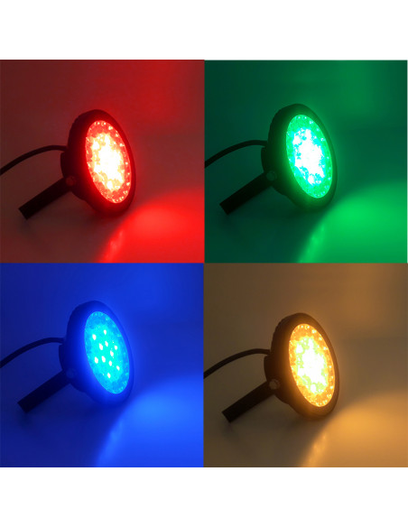 TOURNESOL PROJECTEUR RGB + BLC 15W CCT 2700K A 6500K NOIR IP65 RF MIIDEX VISION-EL 80106