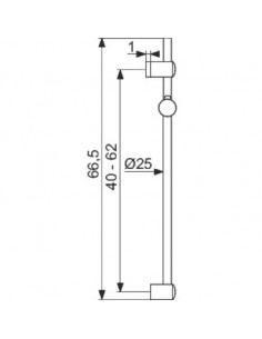 BARRE DOUCHE D25 CHR POIGNE RENO ODYSSEA 1031005C 2