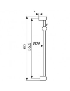 BARRE DOUCHE D25 CHROM POIGNEE ODYSSEA 1012024C 2