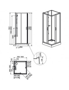 CABINE IZIGLASS2 80X80 AN COUL VT LEDA L11IZC0080 2