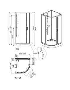 CABINE IZIGLASS2 90X90 AN COUL VT LEDA L11IZC0090 2