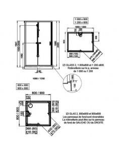 CABINE IZIGLASS2 PC.ANG.100X80 VS LEDA L11IZC10801 2