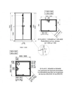 CABINE IZIGLASS2 PC.ANG.100X80 VT LEDA L11IZC1080 2
