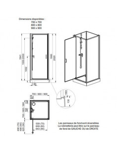 CABINE IZIGLASS2 PP 80X80 VS LEDA L11IZP00801 2
