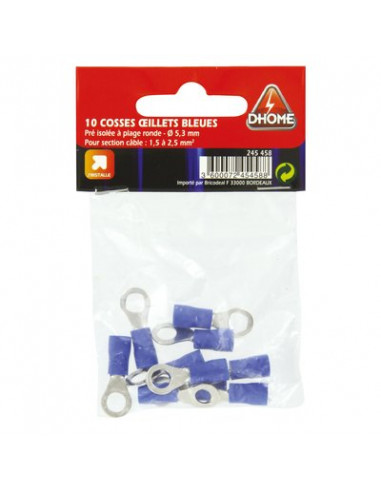 COSSE BLEUE 5,3MM (10 pièces) DHOME RVS 2-5