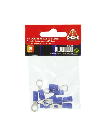 COSSE BLEUE 5,3MM (10 pièces) DHOME RVS 2-5