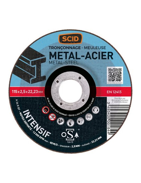 Disque à tronçonner Métaux Pro 230X2.5mm SCID 0186