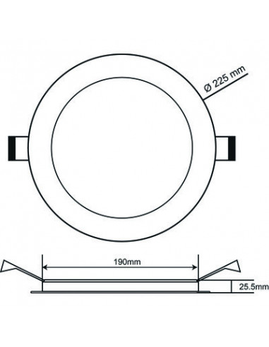 DOWNLIGHT LUDI D225 CCT IP54 DHOME CX-DL266-24W  