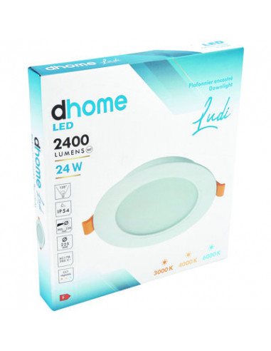 DOWNLIGHT LUDI D225 CCT IP54 DHOME CX-DL266-24W  