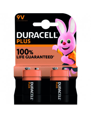 DURACELL PLUS 100% 9V X2 DURACELL 5000394142268