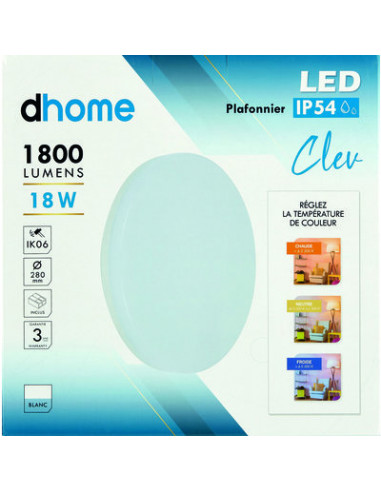 HUB. CLEV 1800LM 3000K DHOME XCL1028R-CCT-CP