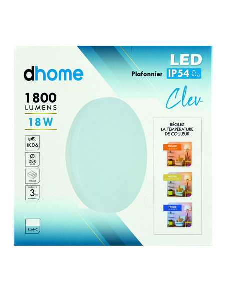 HUB. CLEV 1800LM 3000K DHOME XCL1028R-CCT-CP