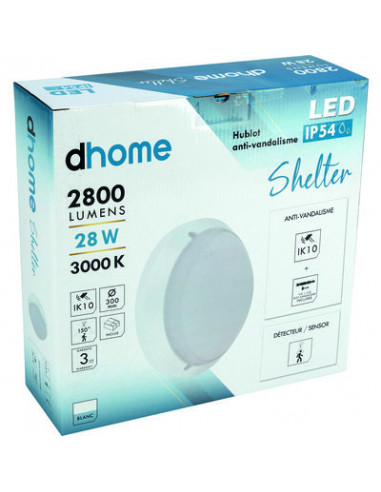 HUB.SHELTER 2800LM 3000K + DET DHOME XBH3130R-MS