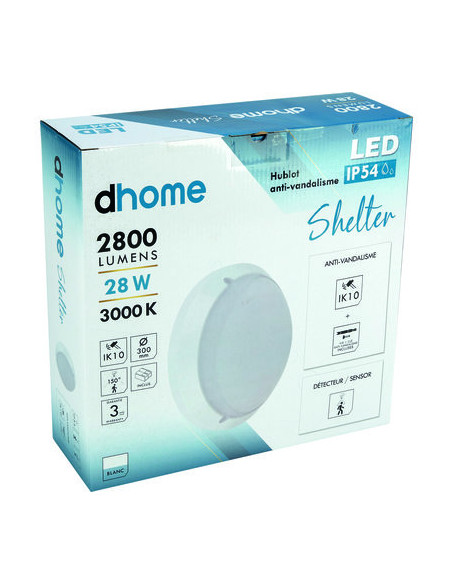 HUB.SHELTER 2800LM 3000K + DET DHOME XBH3130R-MS