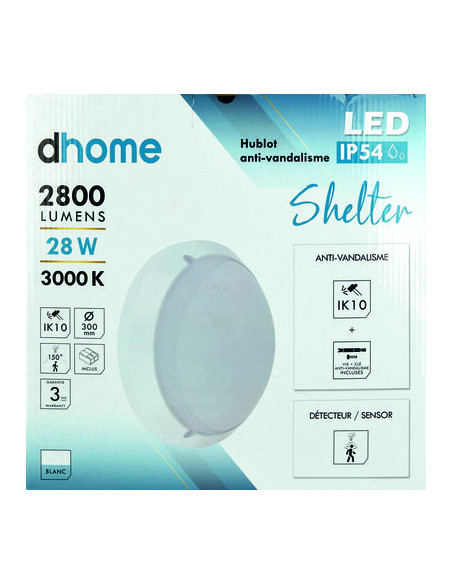 HUB.SHELTER 2800LM 3000K + DET DHOME XBH3130R-MS