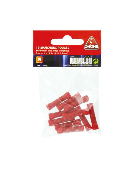 MANCHON ROUGE 0,5-1,5MM² (10 pièces) DHOME BV 1,25