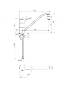 MITIGEUR EVIER OLYOS PORCHER D2511AA 2