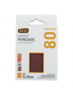 Patin auto-agrippant 70x125mm Grain 80 par 8 pièces SCID 44576 2