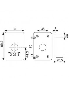 PLAQUE RENFORT VERROU D23 EXEM EXEM 00039008 2