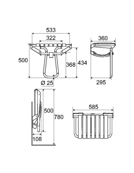 SIEGE DE DOUCHE ESCAMOTABLE PELLET 047632