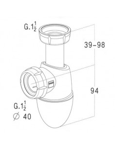 SIPHON EVIER EASYPHON 1"1/2 NICOLL 0224286 2