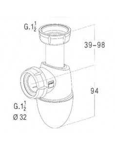 SIPHON LAVABO EASYPHON 1"1/4 NICOLL 0201282 2
