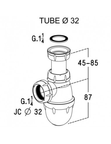 SIPHON LAVABO POLYPRO.REGLABLE NICOLL 0201001