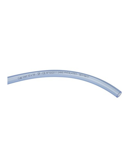 TUYAU CRISTAL TRANSP.10X14 50M CAP VERT 180.1014.7486.50