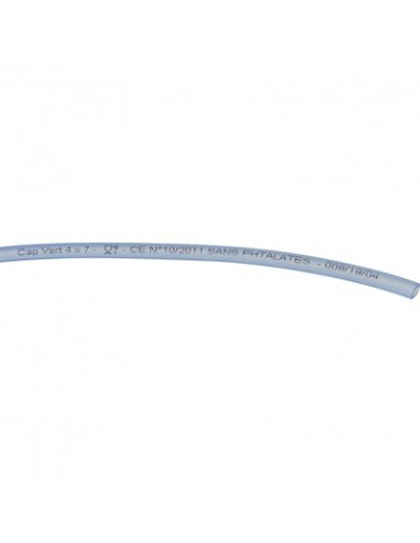 TUYAU CRISTAL TRANSP.4X7 50M CAP VERT 180.0407.7486.50