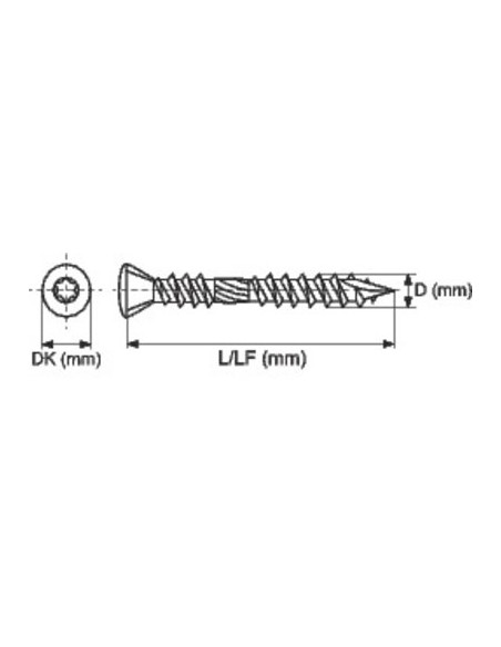 VIS INOX A2 BOIS TORX 5X50/200 RIFIX 1VBINA2550