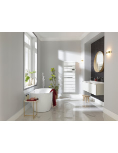 RADIATEUR SÈCHE-SERVIETTES CLASSIQUE MAT À DROITE AVEC SOUFFLERIE 1750W BLANC BRILLANT THERMOR 483253 2