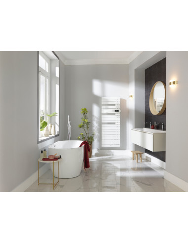 RADIATEUR SÈCHE-SERVIETTES CLASSIQUE MAT À GAUCHE 500W BLANC BRILLANT THERMOR 483254