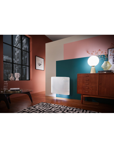 Radiateur verre connecté Verali horizontal 1000W blanc brillant ATLANTIC 507653
