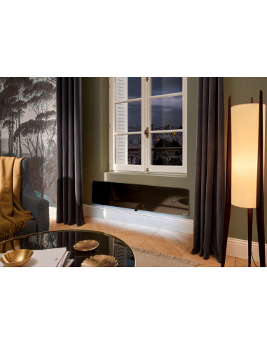 Radiateur verre connecté Verali plinthe 1500W noir brillant ATLANTIC 507664