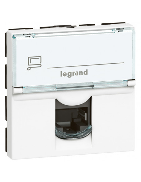 Prise RJ45 catégorie 6 FTP Mosaic 2 modules blanc LEGRAND 076565