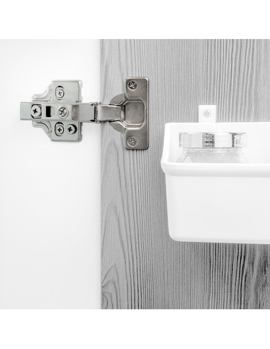 Kit charnière coudée pour montage rentrant X91 avec fermeture amortie et embase EMUCA 1011807