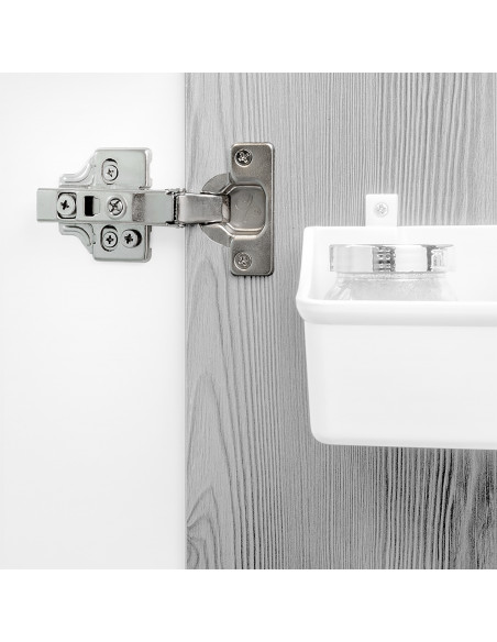 Kit charnière coudée pour montage rentrant X91 avec fermeture amortie et embase EMUCA 1011807