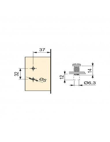 Kit charnière coudée pour montage rentrant X91 avec fermeture amortie et embase EMUCA 1011807