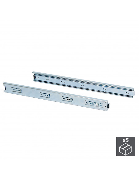 Paire de coulisses a billes pour tiroirs à sortie totale hauteur 45 mm EMUCA 3043205