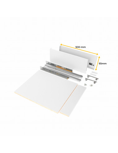 Kit de tiroir pour cuisine et salle de bain Vertex de hauteur 93 mm avec panneaux incluses EMUCA 3173112
