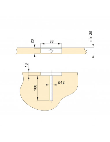 Support invisible pour étagère en bois Mirage EMUCA 4015005