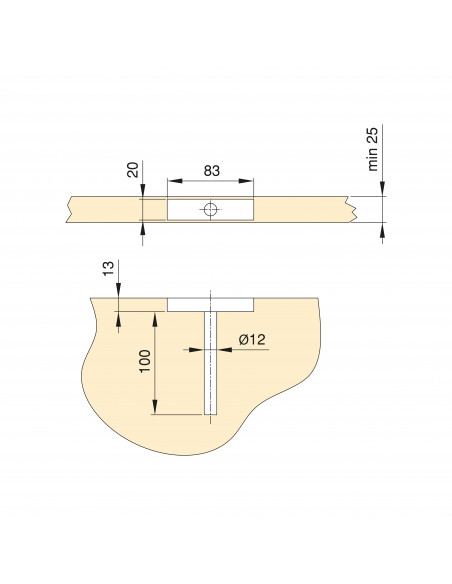 Support invisible pour étagère en bois Mirage EMUCA 4015005