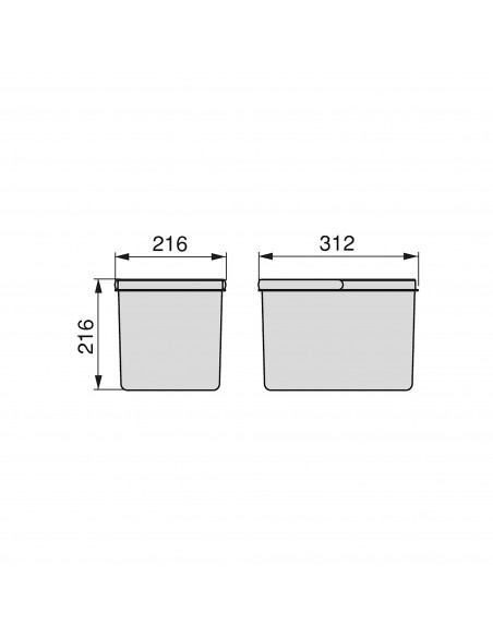 Poubelles pour tiroir de cuisine Recycle Hauteur 216 EMUCA 8197623